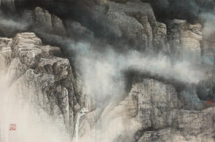 深谷雲湧圖片
